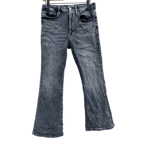 FRAME Denim Le One Crop Mini Boot Faded Wash Black Jeans Size‎ 2 - Picture 1 of 7